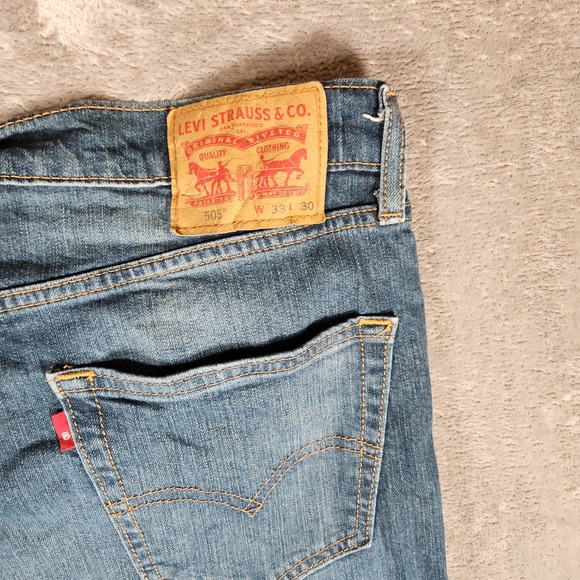 Levi's 505 Jeans Men's 33X30 Blue Straight Regular Fit - Picture 16 of 16